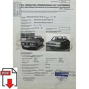 Fiche d'homologation FIA 1976 BMW 318 - 320 PDF à télécharger